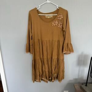JDL Collection de VeteMenTs Floral Tiered Baby Doll Mini Dress Size Medium